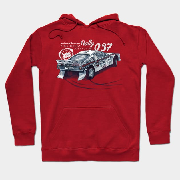 Rally group B: Lancia 037 rally Hoodie by dareba